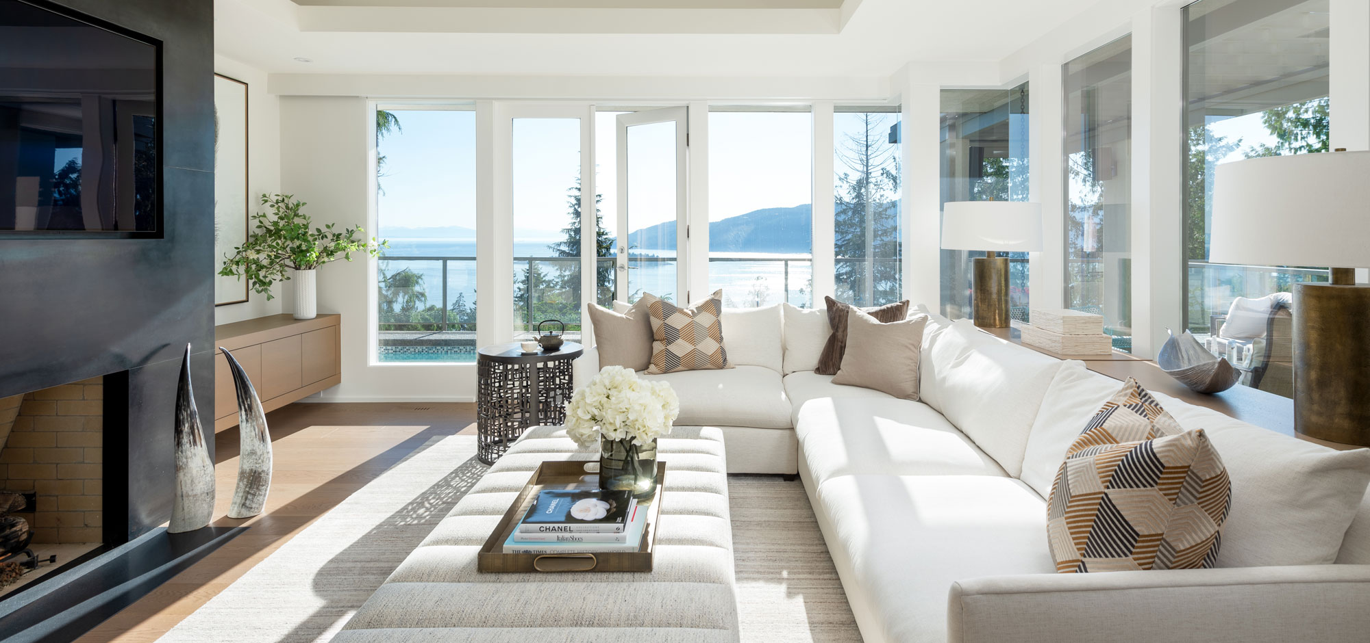 White-Themed Modern Living Room